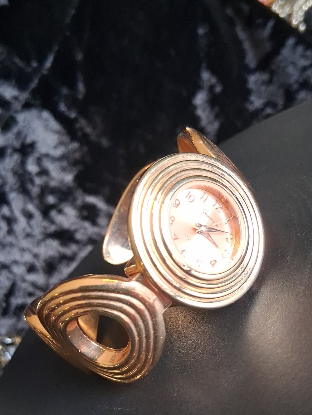 Geneva Gold With Rose Gold Face Cuff Watch. Beautiful ! New Battery